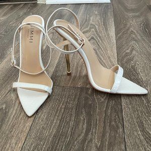 New SIMMI London Fran White Croc Print Stiletto Heels Size UK 4 US 6